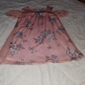 floral open shoulder shirt